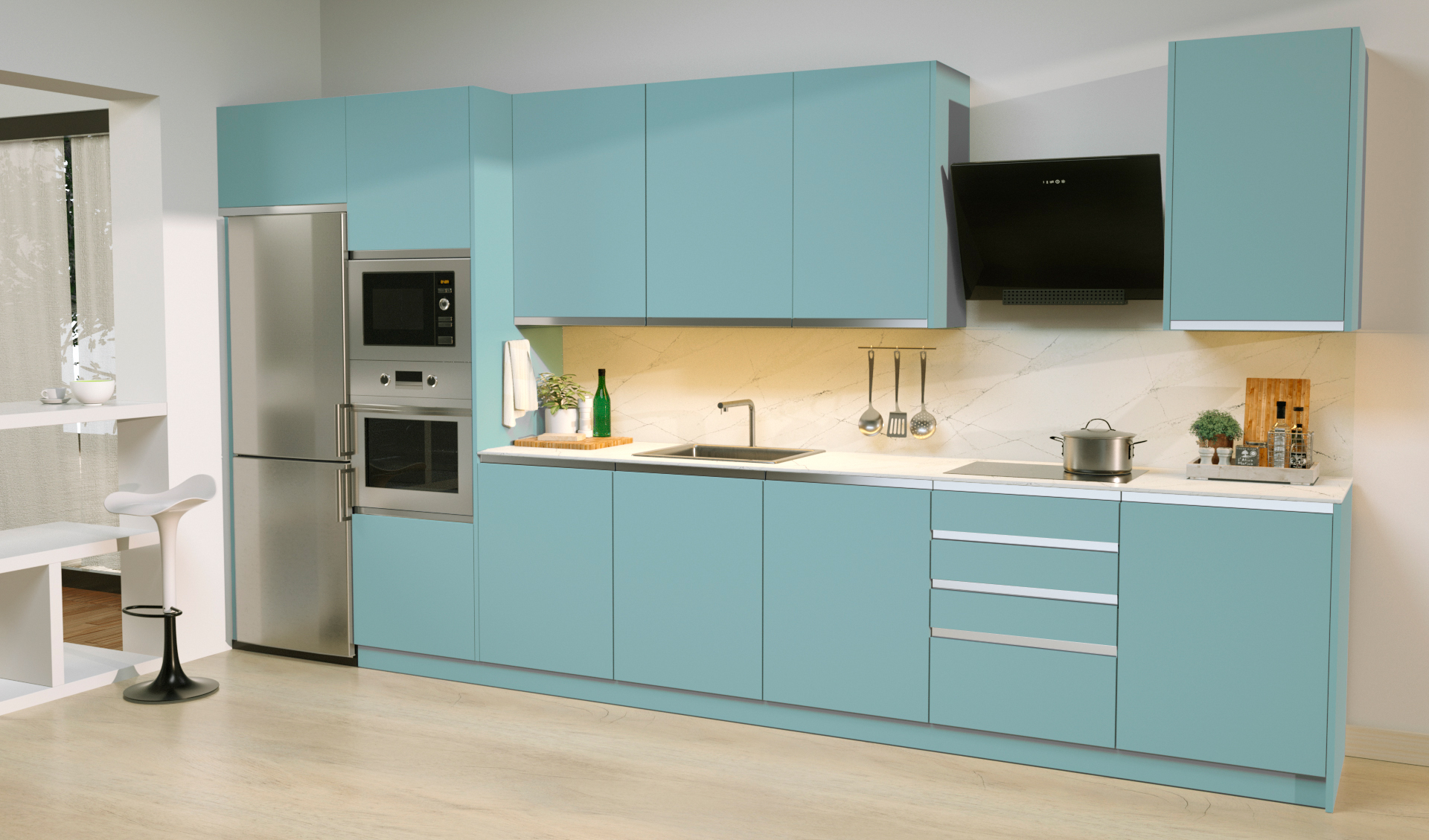 Puerta de Cocina Berna Touch Aguamarina Seda - Image 2