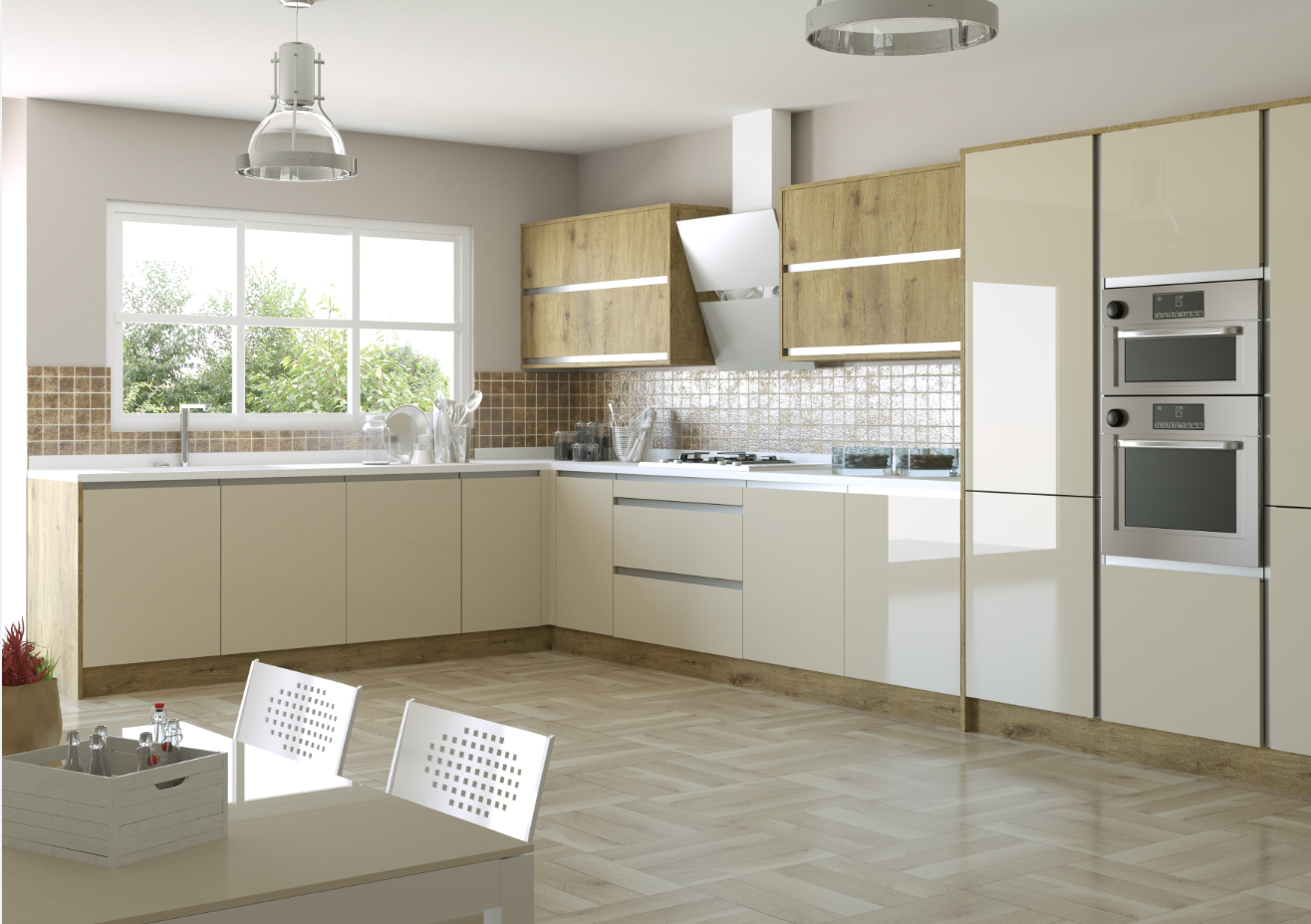 Puerta de Cocina Berna Touch Beig Brillo - Imagen 2