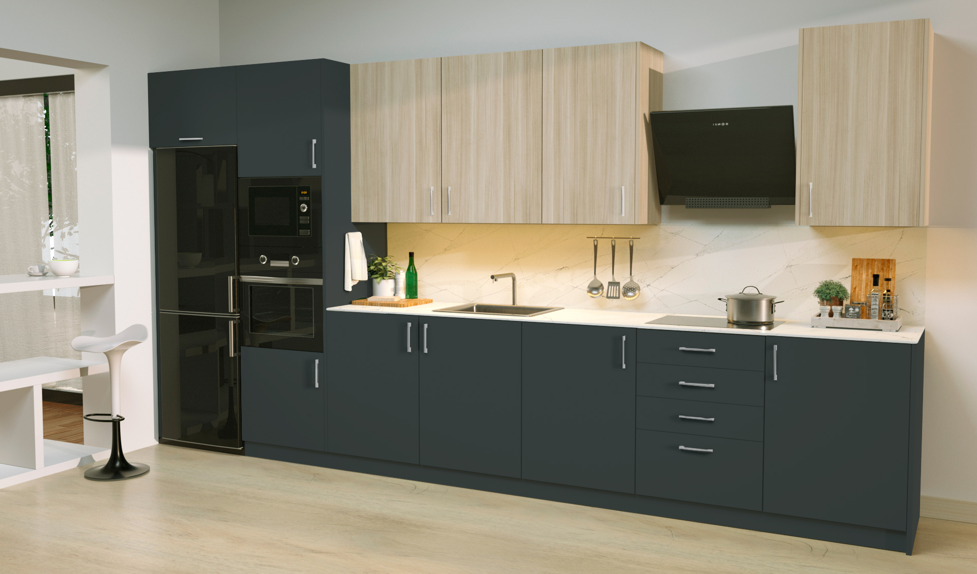 Puerta de Cocina Aruba Touch Verde Forest Seda - Image 2