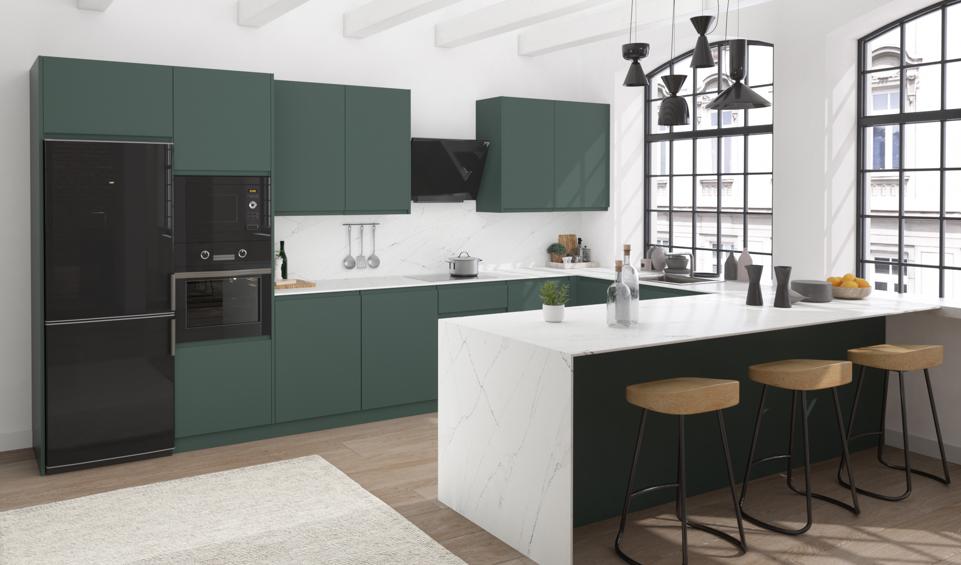 Puerta de Cocina Palma Touch Verde Forest Seda - Image 2