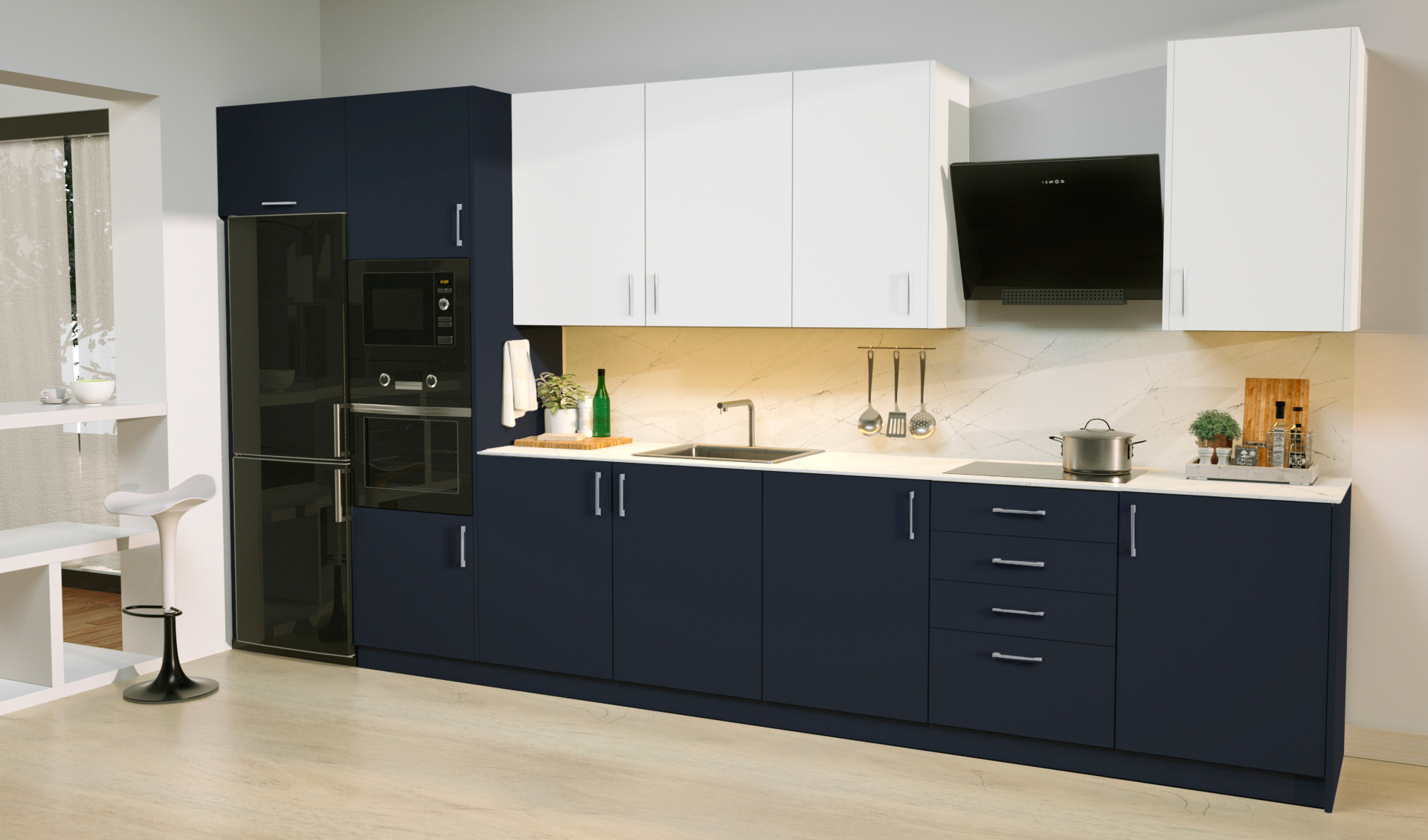 Puerta de Cocina Aruba Touch Azul Royal Seda - Imagen 2