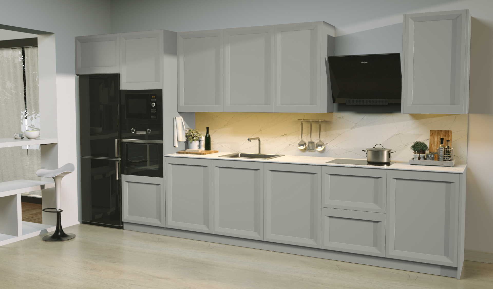 Puerta de Cocina Florida Taupe Seda 308 - Imagen 2