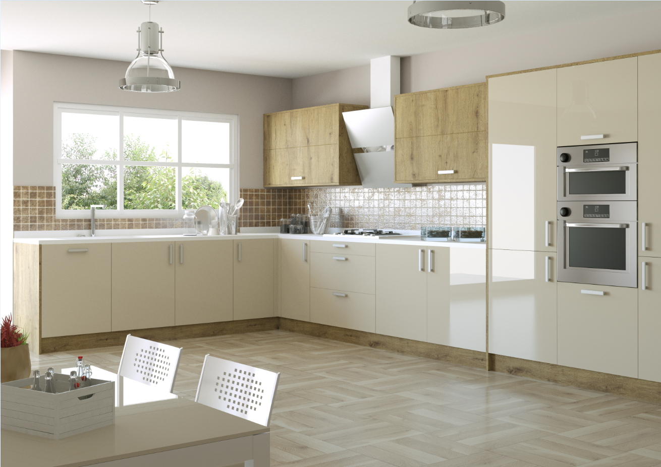 Puerta de Cocina Aruba Touch Beig Brillo - Imagen 2
