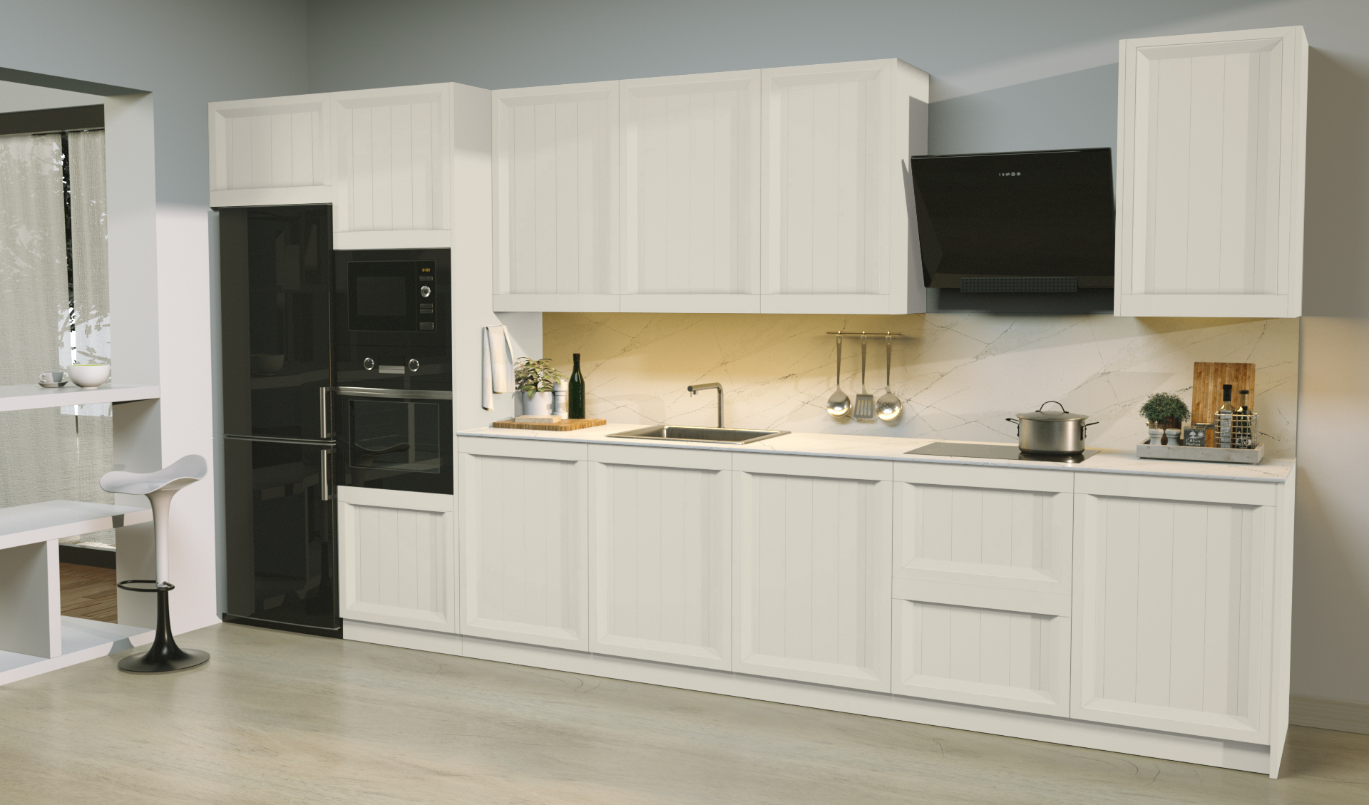 Puerta de Cocina Kansas Country Marfil 302 - Imagen 2
