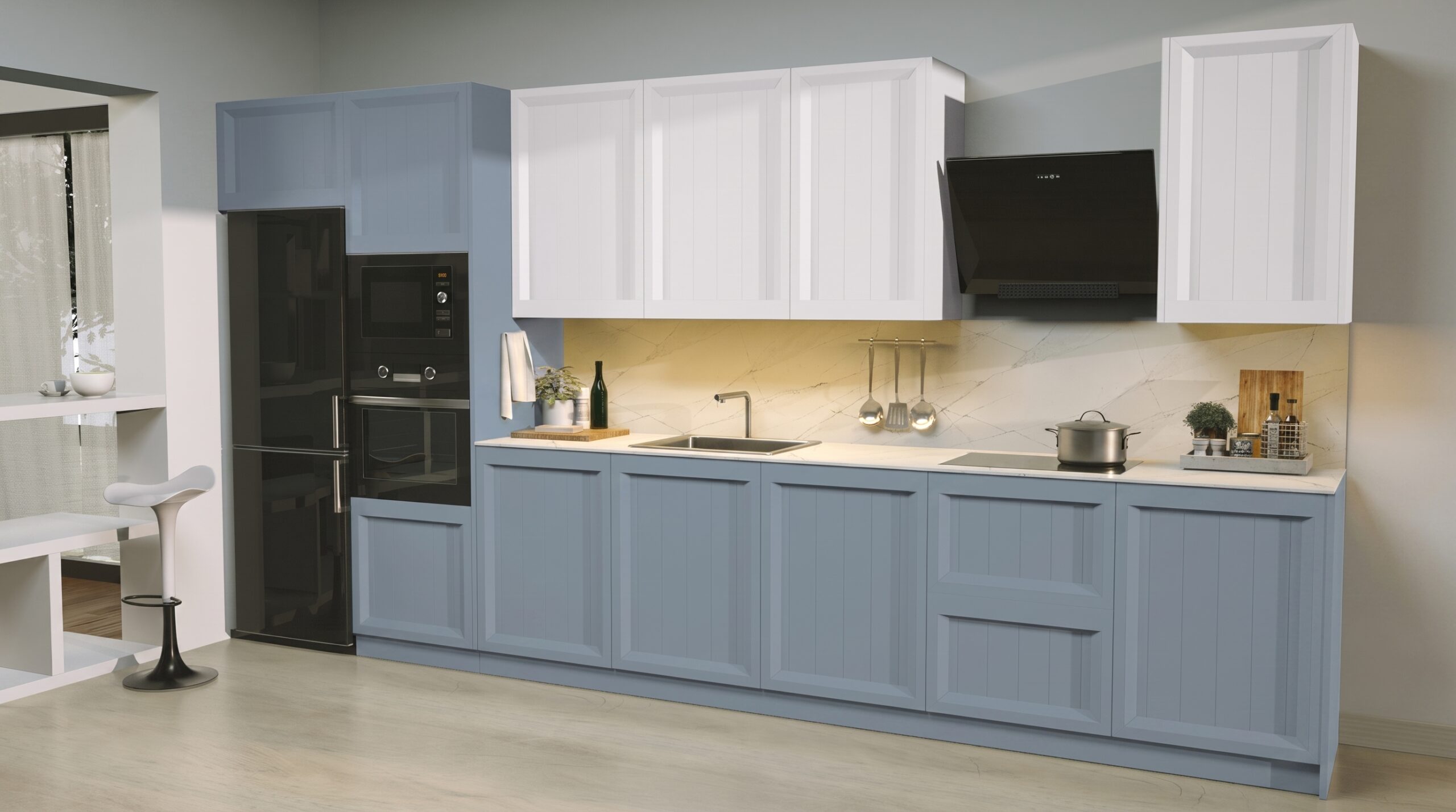 Puerta Cocina Kansas Country Azul Claro - Imagen 2