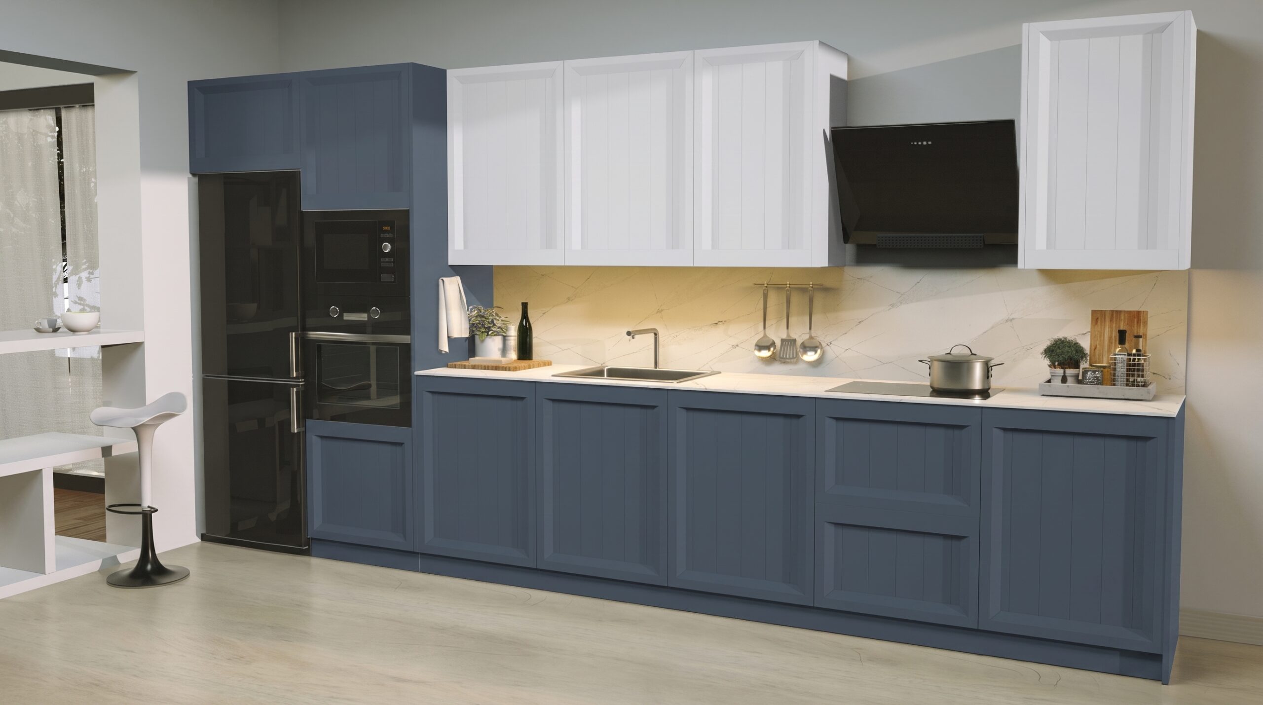 Puerta Cocina Kansas Country Azul Lavanda - Imagen 2