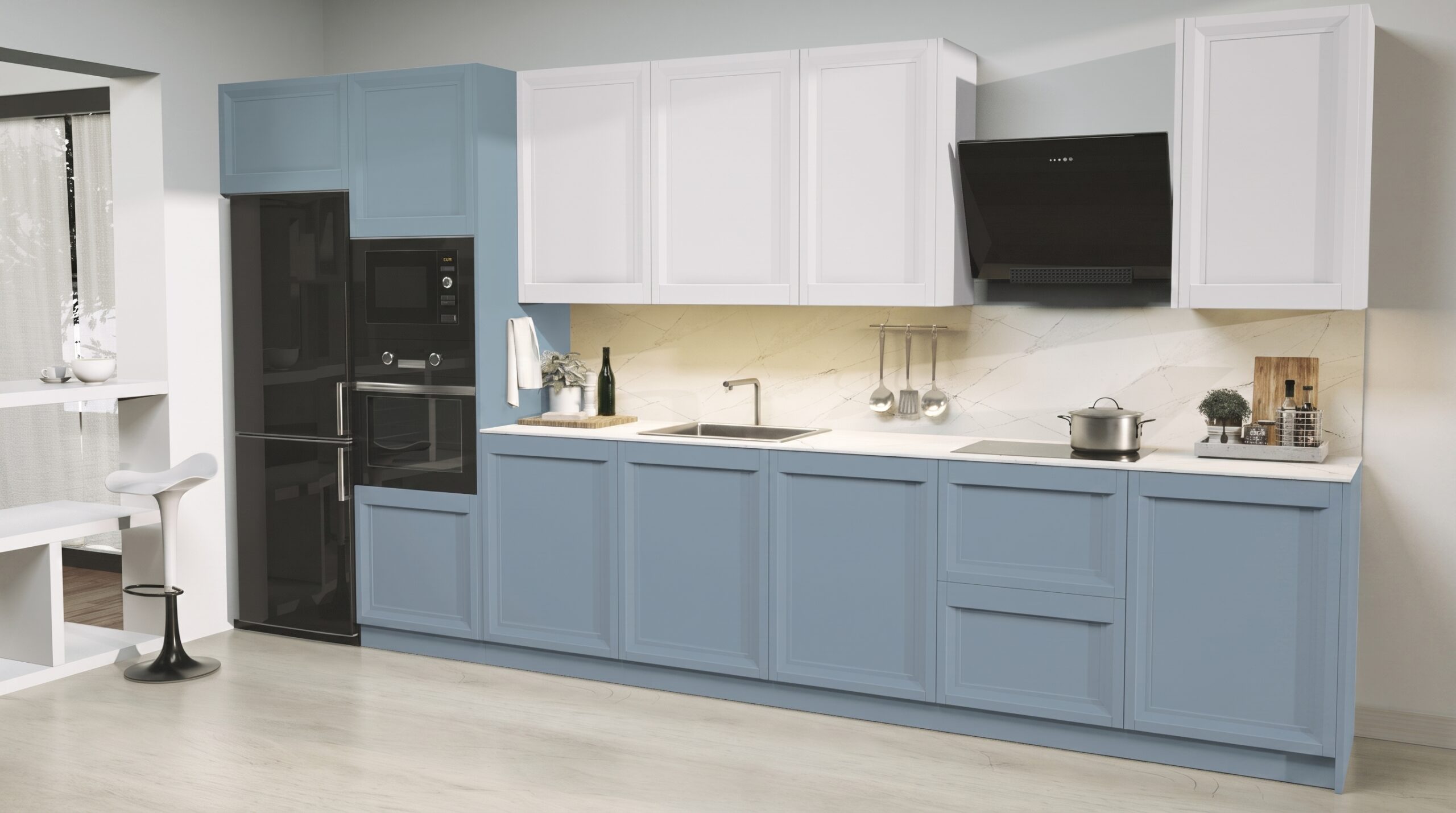 Puerta Cocina Denver Azul Claro Seda - Imagen 2