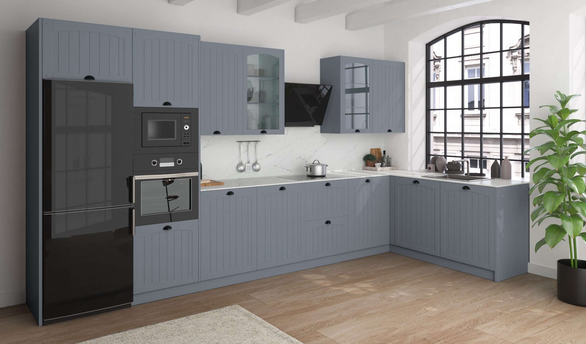 Puerta de cocina Vitrina Palillería Greco T Gris Arteo Seda 314 - Imagen 2