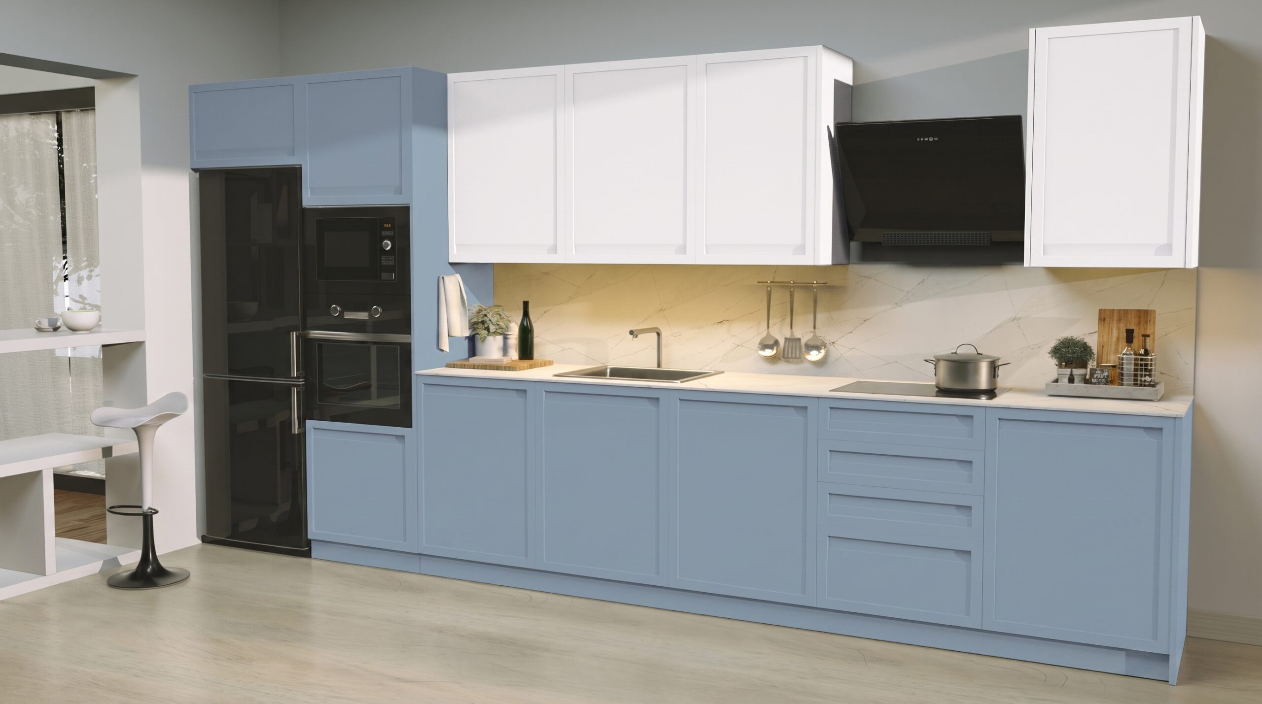 Puerta de cocina Ostende Azul Claro Seda 79 - Image 2