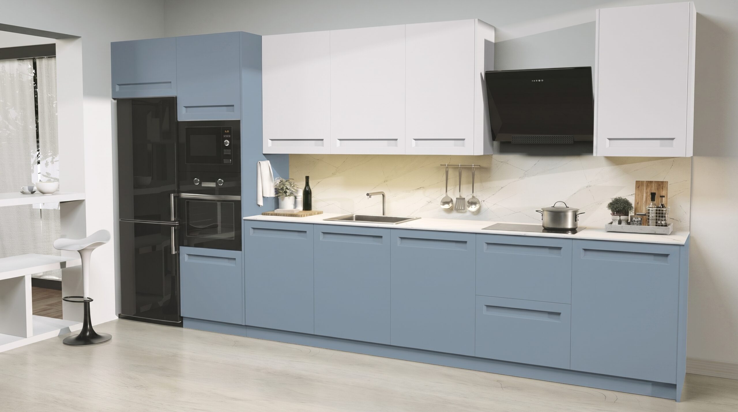 Puerta de cocina Trípoli Azul Claro Seda 79 - Image 2