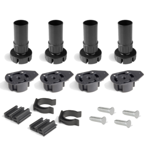 Kit de Pies Niveladores Bone para Módulo de Cocina con Base de Fijación - Altura 100mm - Regulable 98-140mm - Plástico Negro