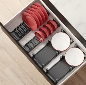Portabol Orderbox para Cajón - 90x470mm - Aluminio y Plástico - Gris Antracita