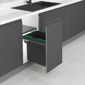 Contenedor de Reciclaje de Fijación Lateral en Mueble de Cocina Recycle - 1x35litros - Gris Antracita