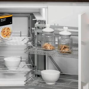 Sistema de Rincón Extraíble Supra para Mueble de Cocina - Acero Cromado