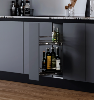 Botellero Lateral Extraíble Supra con Cierre Suave para Módulo de 15cm - Acero Pintado Aluminio